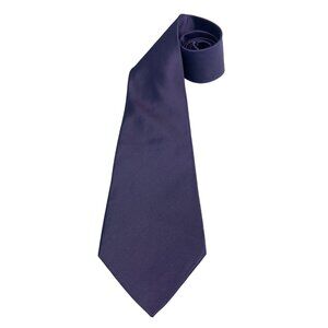 Vintage Perry Ellis Mens Necktie Silk Tie Purple Solid Wide 56" x 3.75"